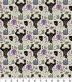 Black Panther Linocut Attack Cotton Fabric