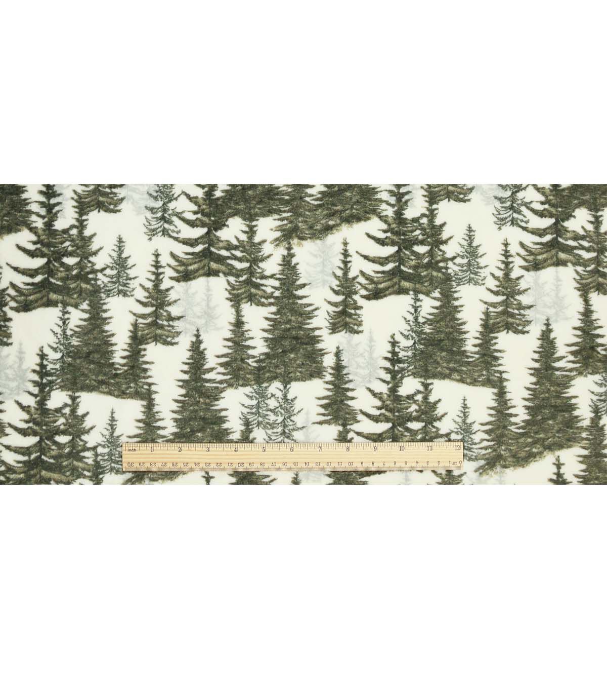 Evergreen Trees Sew Lush Fleece Fabric