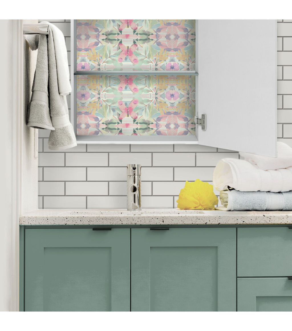 RoomMates Wallpaper Pink Synchronized Floral