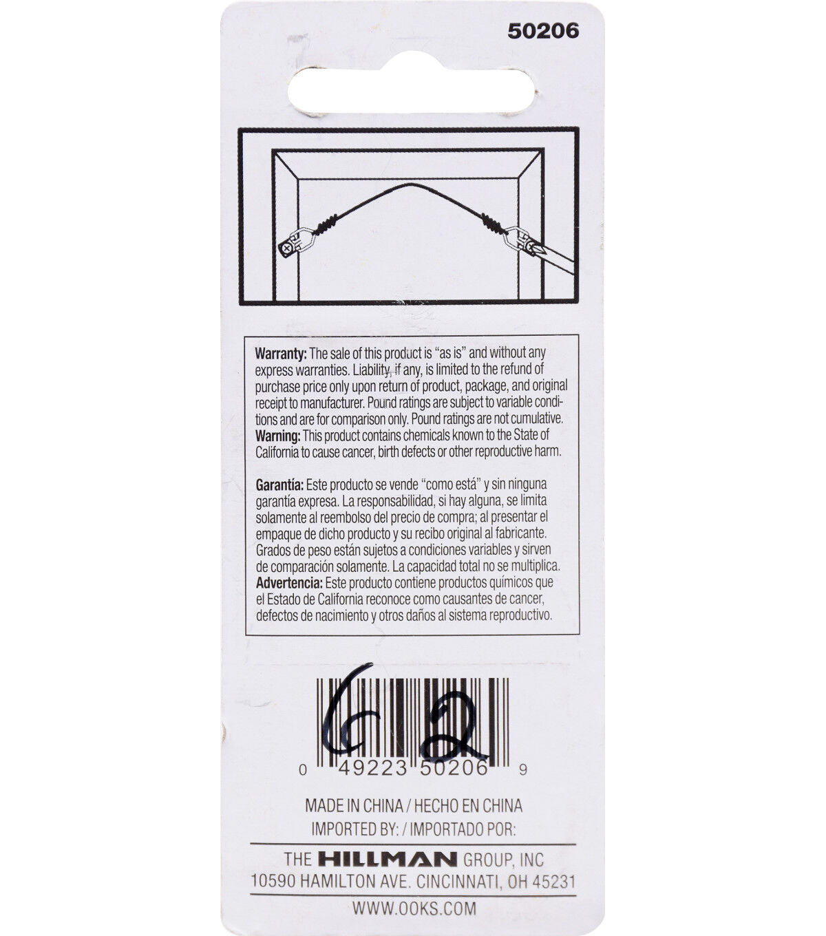 Ook 3pc Small Zinc Steel D Ring Hangers