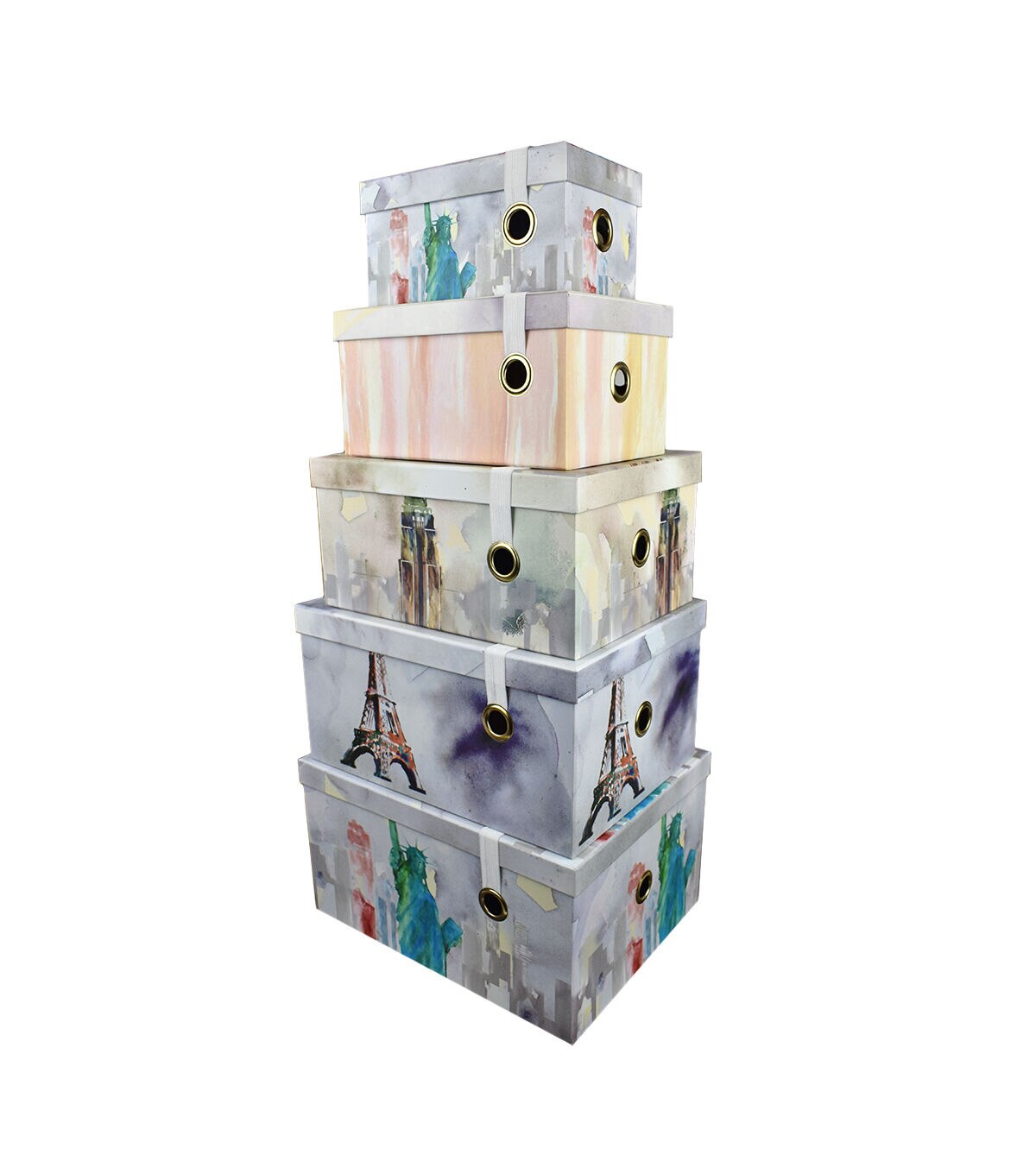 9 Landmarks Rectangle Box With Elastic Strap by Hudson 43