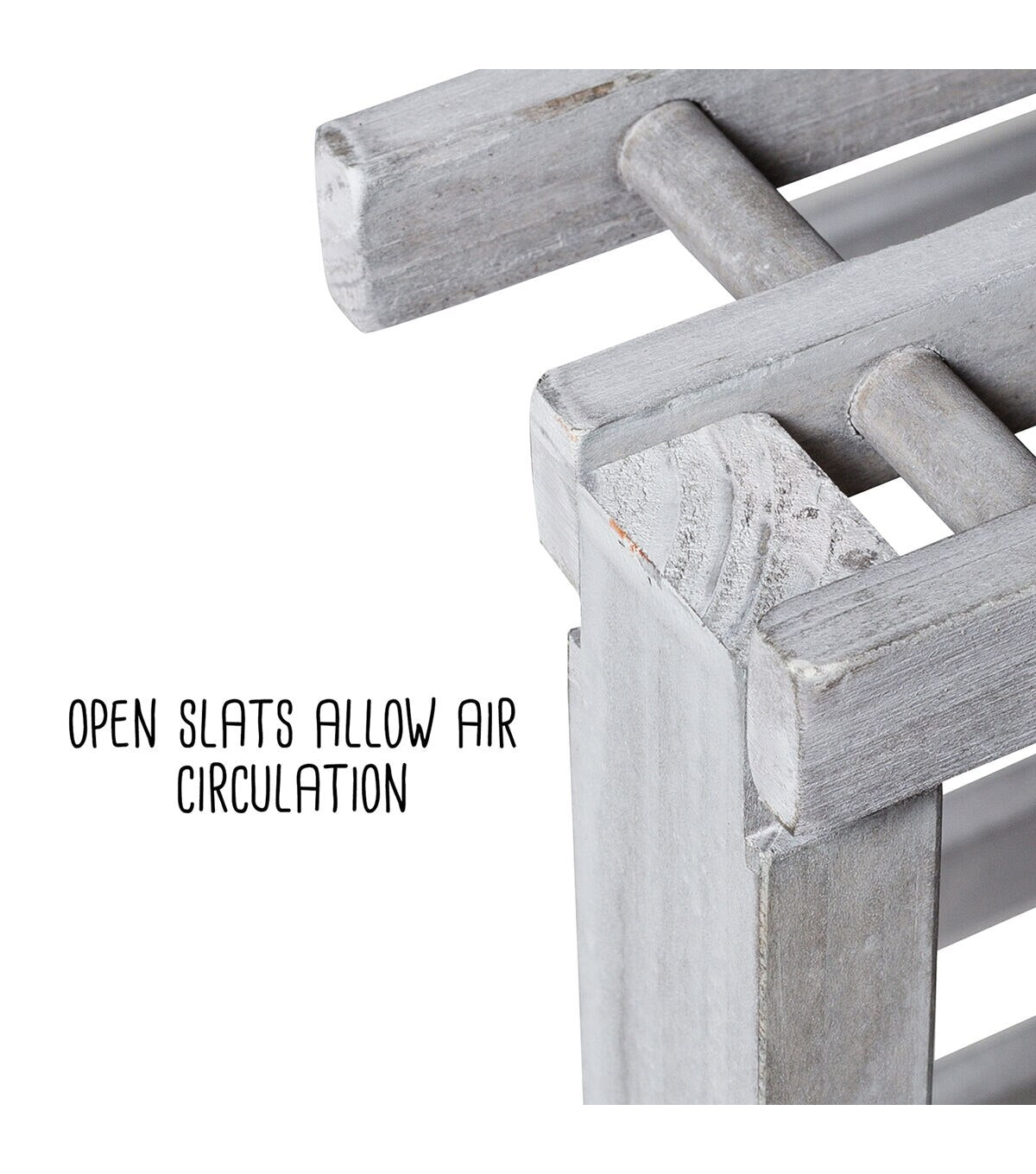 Honey Can Do 10.5 x 12 Gray 2 Tier Wood Shoe Rack