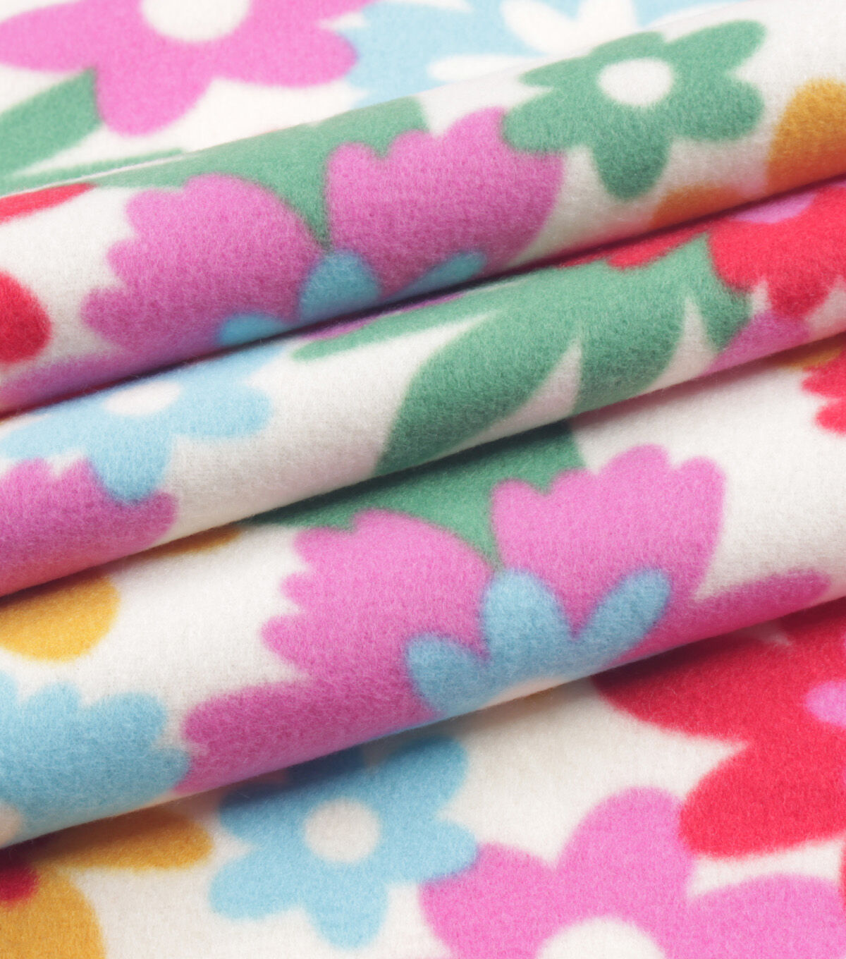 Bright Floral Blizzard Prints Fleece Fabric