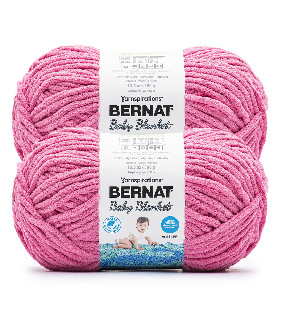 Bernat Blanket 220yds Super Bulky Polyester Yarn 2 Bundle