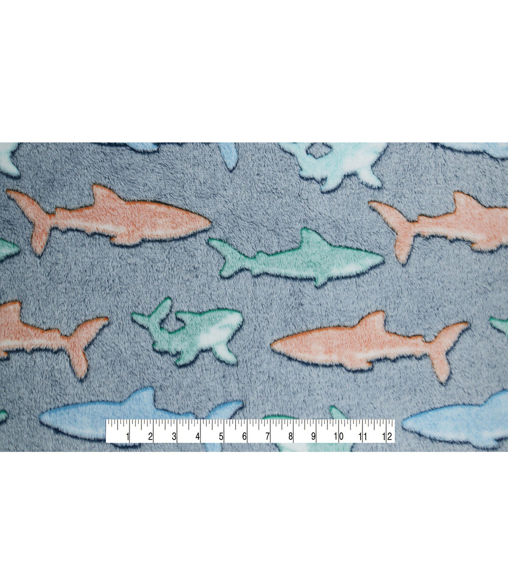 Sew Lush Shark Embossed Fleece Fabric
