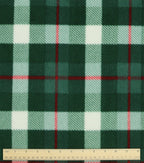 Green Plaid Anti Pill Fleece Fabric