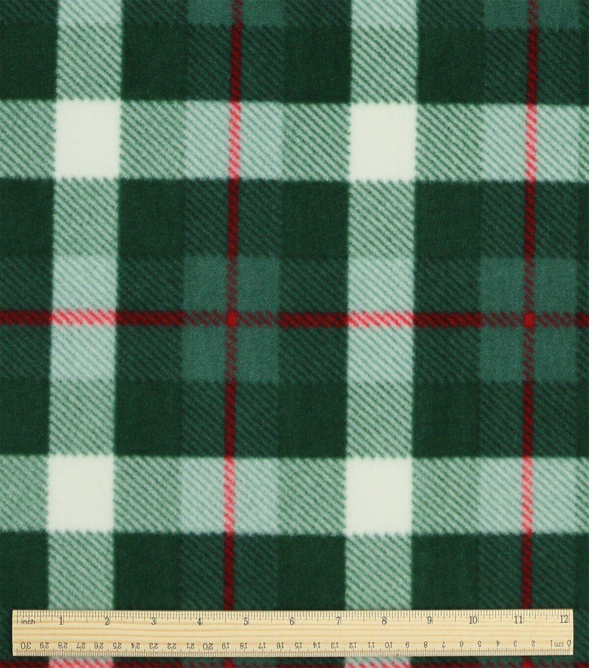 Green Plaid Anti Pill Fleece Fabric