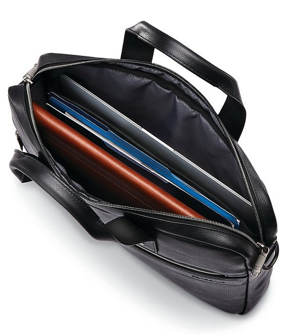 Classic Leather Slim Briefcase