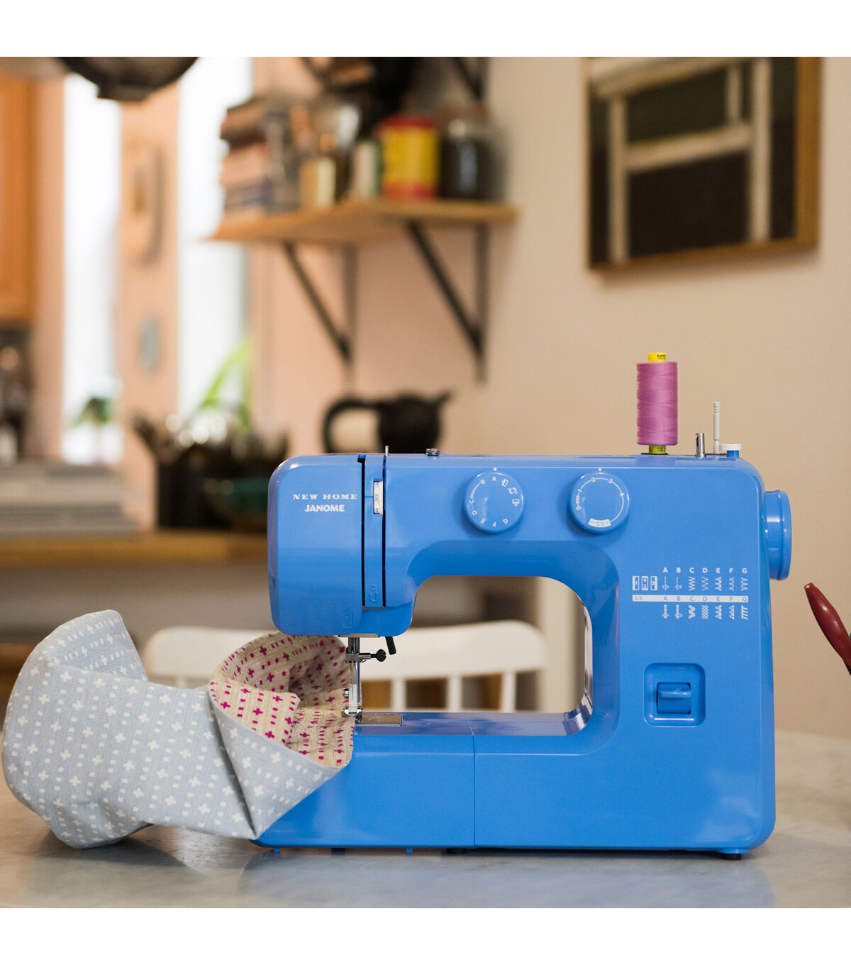 Janome Easy to Use Sewing Machine Blue Couture