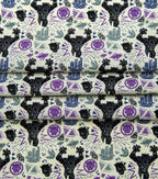 Black Panther Linocut Attack Cotton Fabric