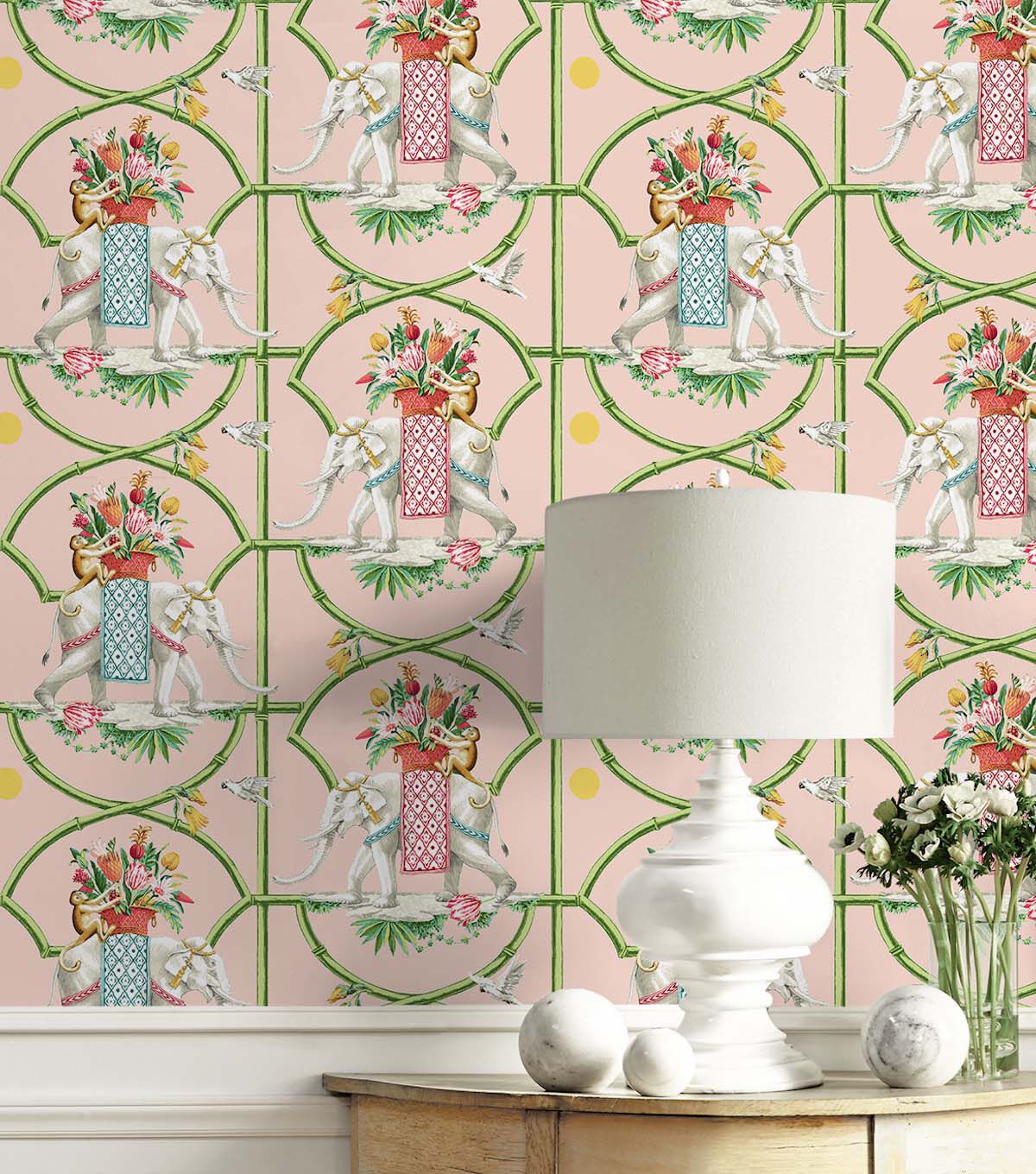 Harrison Howard 20.5' x 18' Petal Chinoiserie Peel & Stick Wallpaper