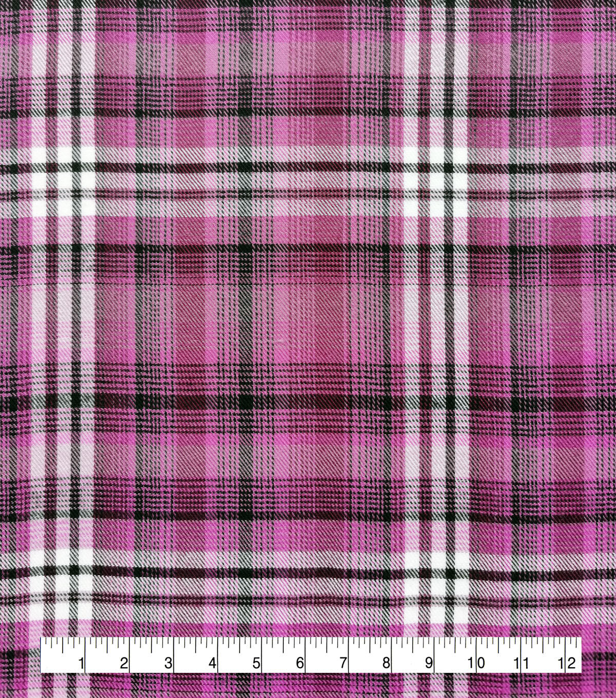 Purple Box Plaid Polyester Flannel Fabric
