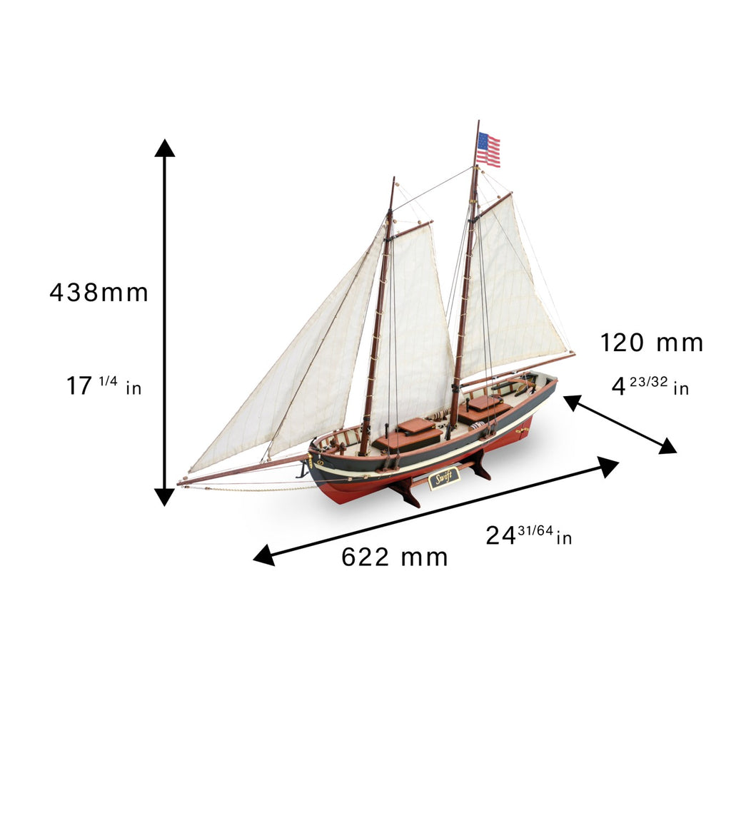 U.S. Pilot Boat Swift. 1:50 Wooden Model Ship Kit