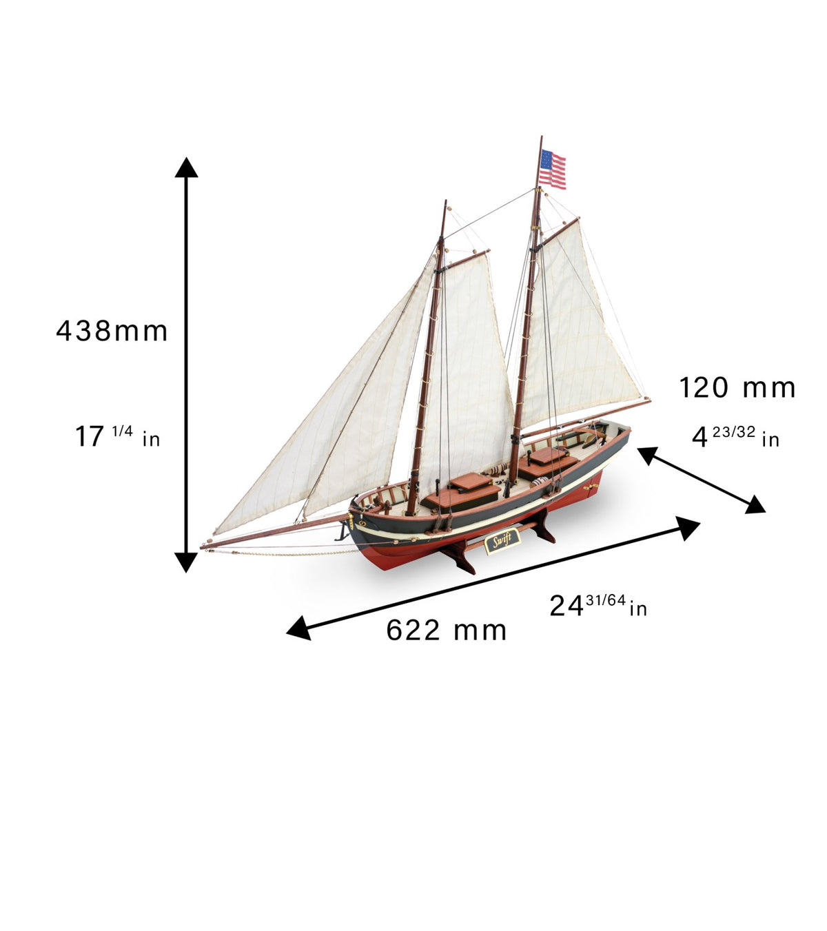 U.S. Pilot Boat Swift. 1:50 Wooden Model Ship Kit
