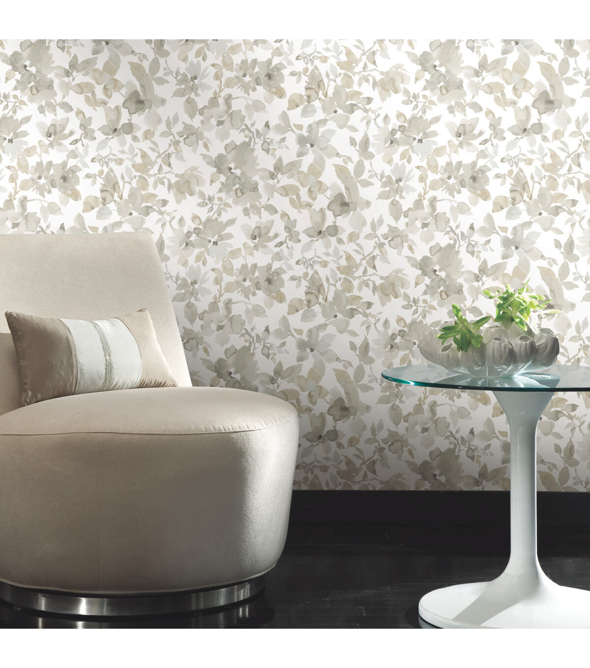 RoomMates Wallpaper Neutral Watercolor Floral