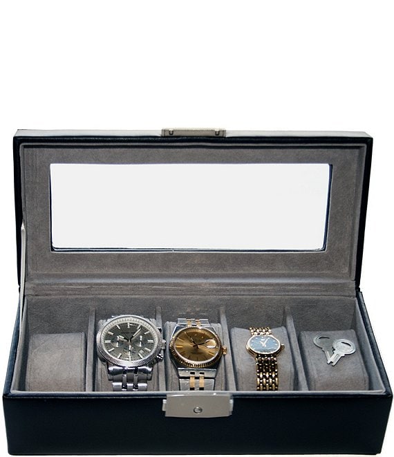 Leather Five-Slot Watch Box