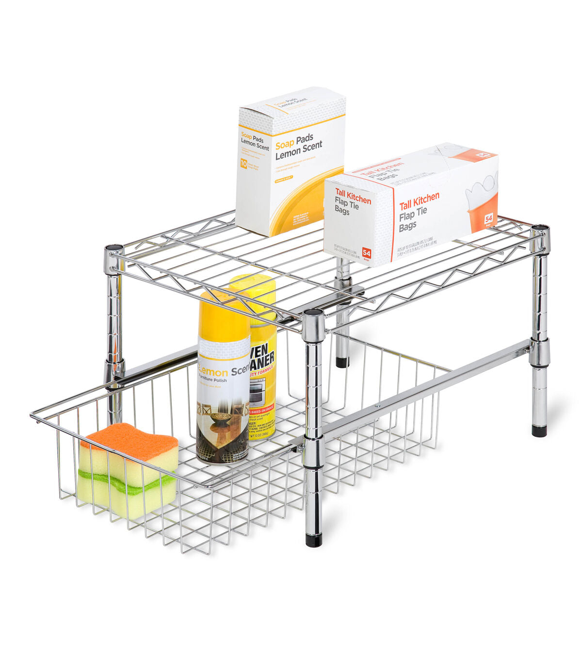 Honey Can Do 18 Chrome Stacking Cabinet Organizer Drawer