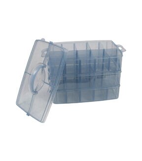 Everything Mary 10 Blue 30 Compartment Stackable Plastic Storage Box