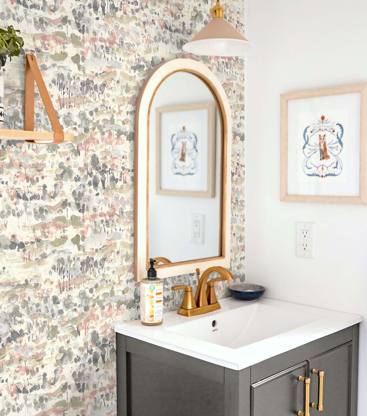 Surface Style 20.5' x 18' Sandcastle Water Coloring Peel & Stick Wallpaper