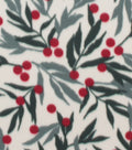 Green Mistletoe Blizzard Fleece Fabric