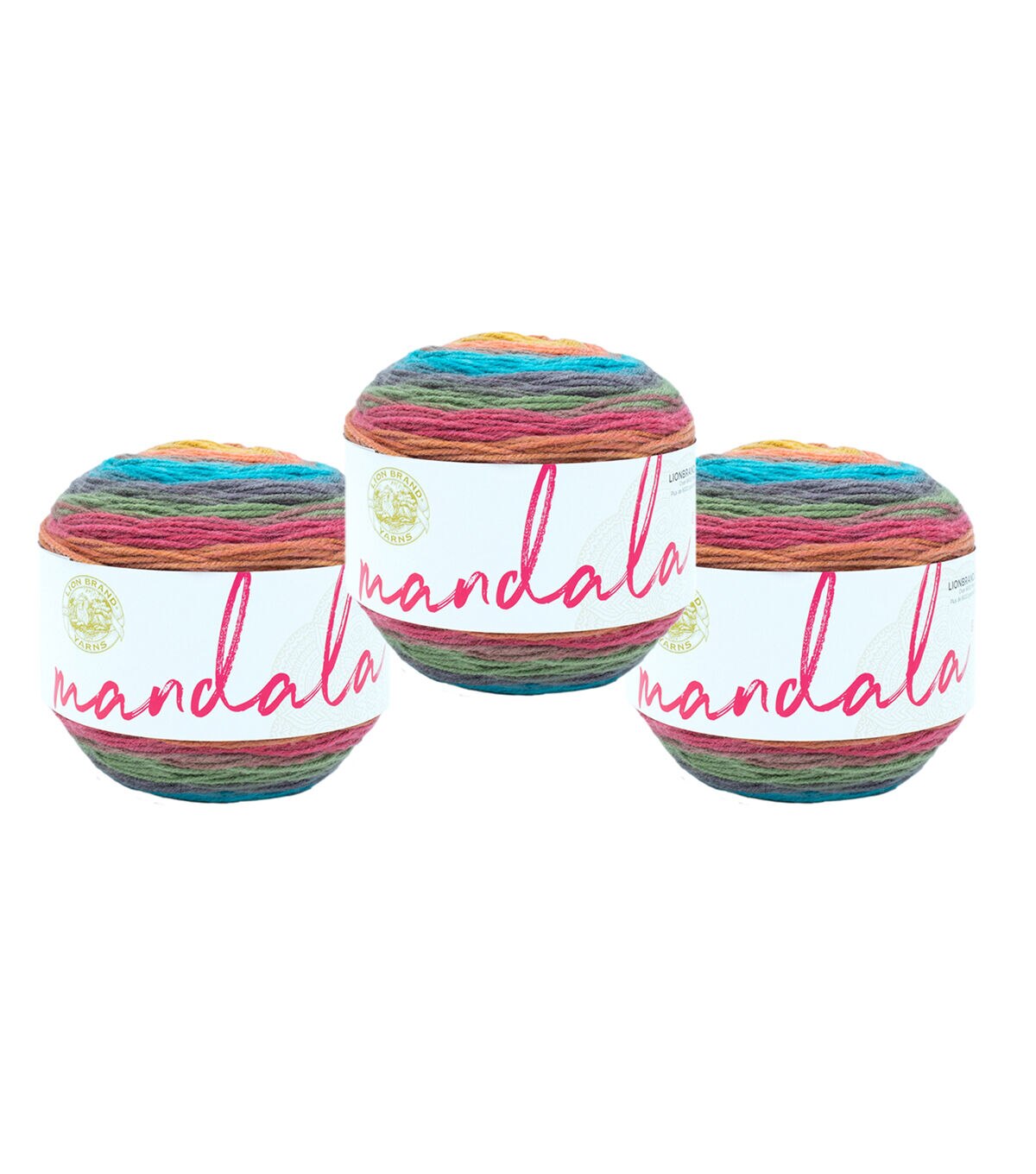 Lion Brand Mandala 590yds Light Weight Acrylic Yarn 3 Bundle