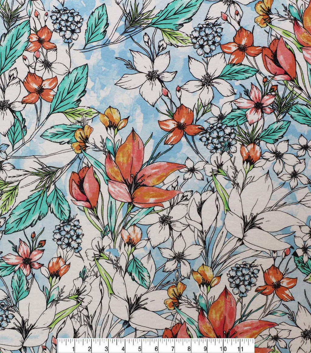 Hawaiian Flowers Super Snuggle Flannel Fabric