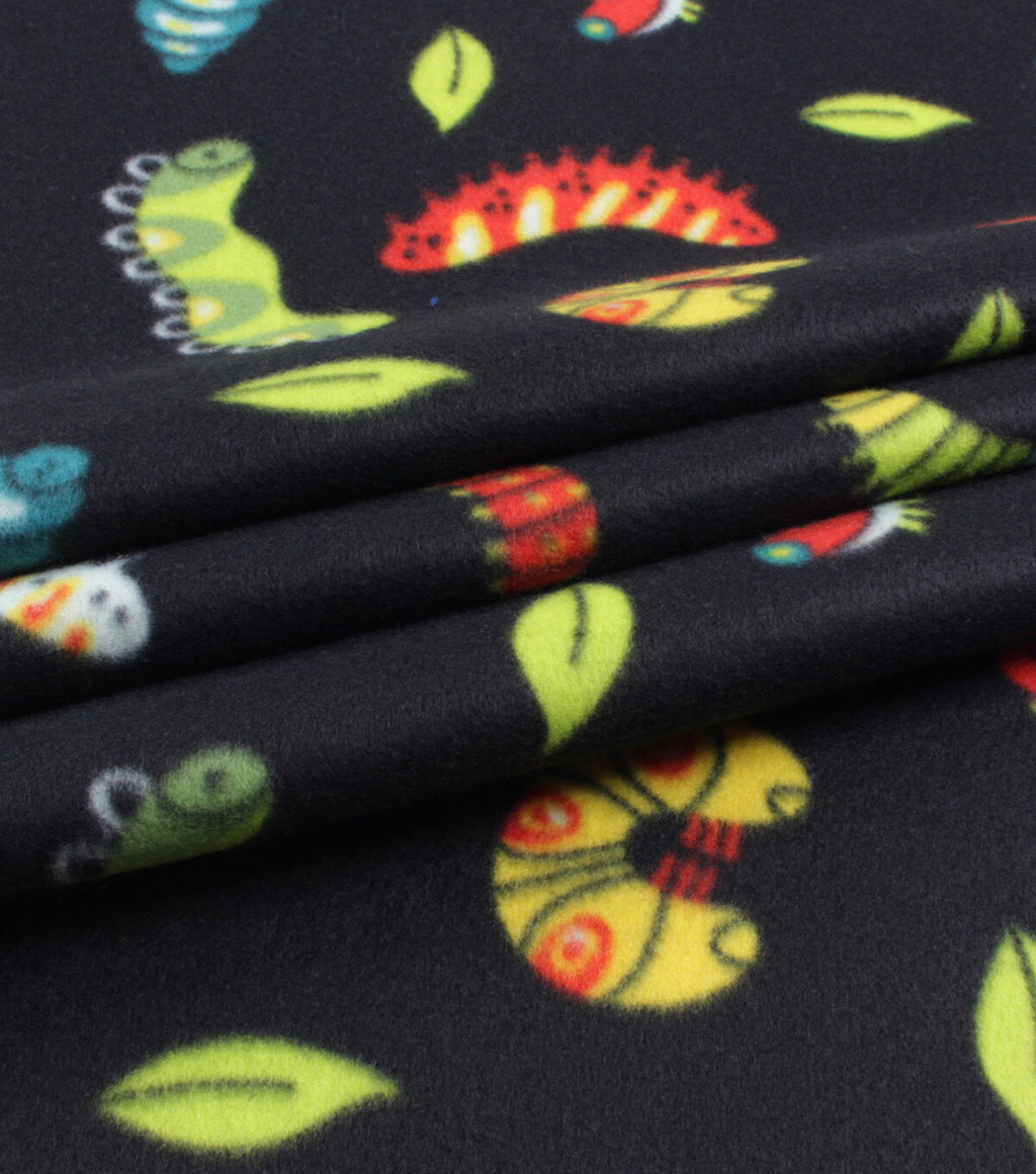 Caterpillars Blizzard Prints Fleece Fabric