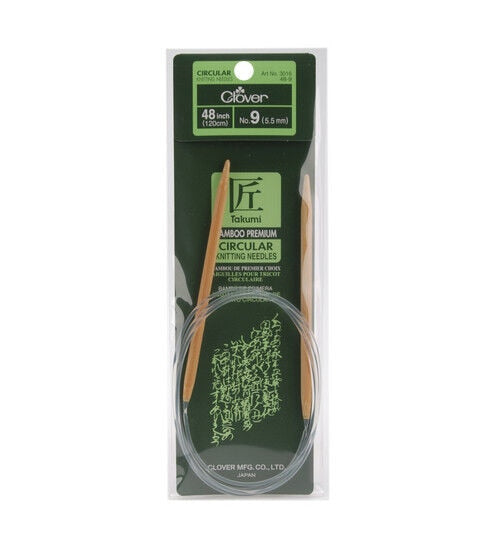 Clover 48 Bamboo Size 9 Circular Knitting Needle Set