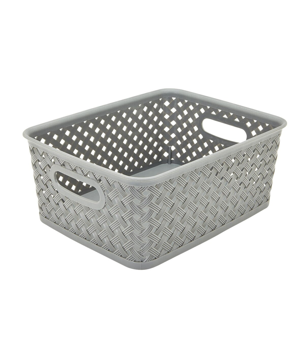 Simplify 10 x 4 Resin Wicker Storage Bin With Handles