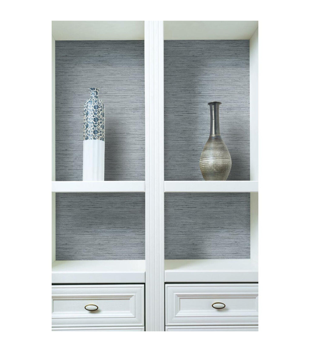 RoomMates Faux Grasscloth Peelable Wallpaper Blue