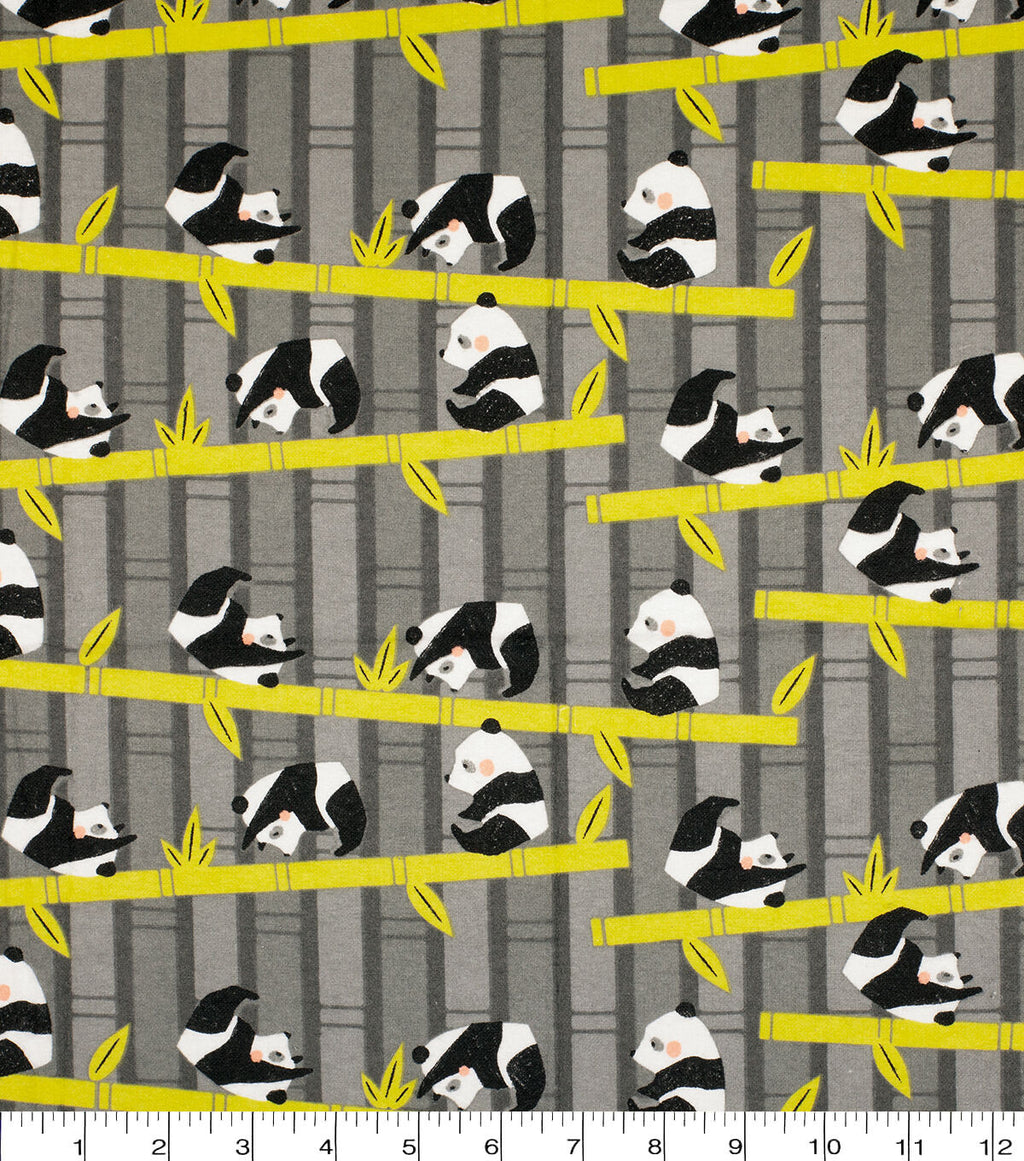 Super Snuggle Flannel Fabric Bamboo Pandas