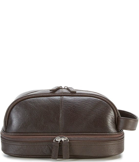 Bottom Zip Leather Travel Kit