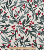 Green Mistletoe Blizzard Fleece Fabric