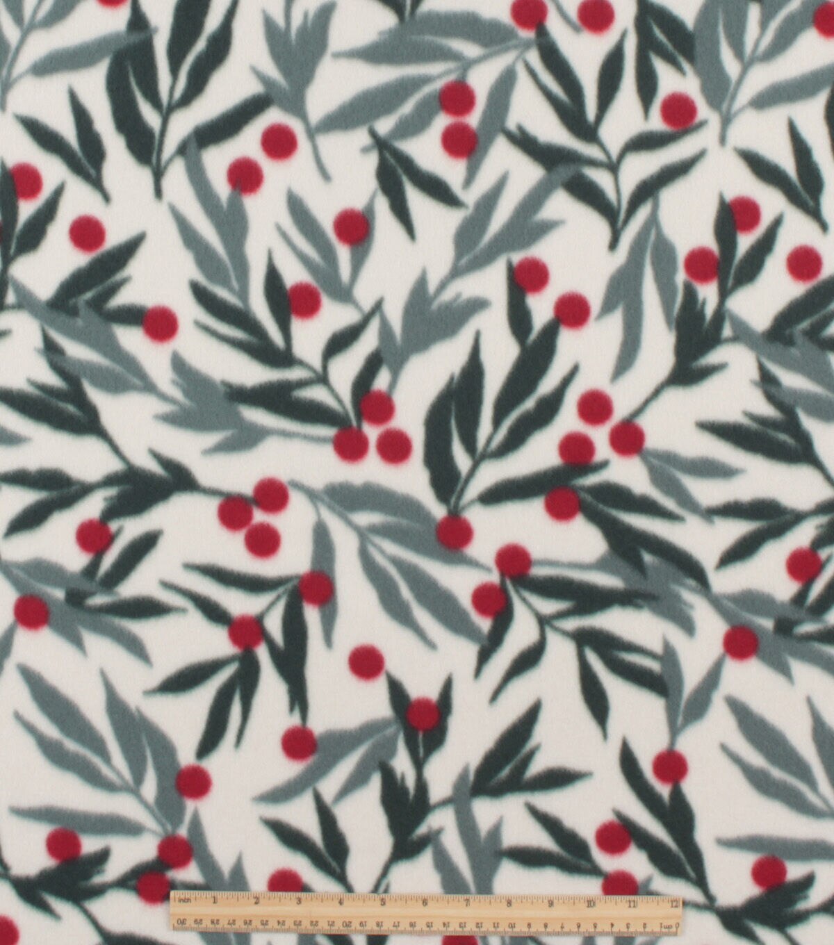 Green Mistletoe Blizzard Fleece Fabric