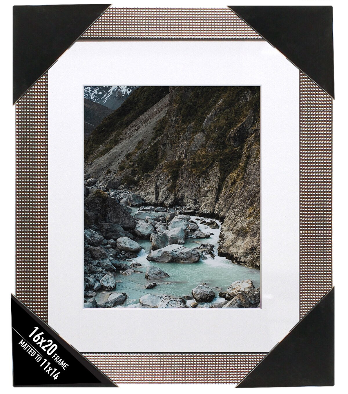 BP 16x20 Matted to 11x14 Silver Bump Wall Frame