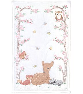 Jack Dempsey 40 x 60 Deer & Friends Stamped Crib Quilt Top