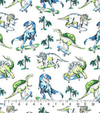 Super Snuggle Skateboarding Dinos Flannel Fabric