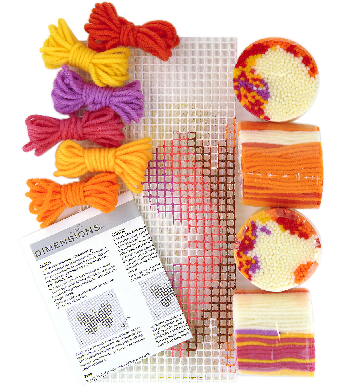 Dimensions Butterfly Fringe Latch Hook Kit 12 x 9