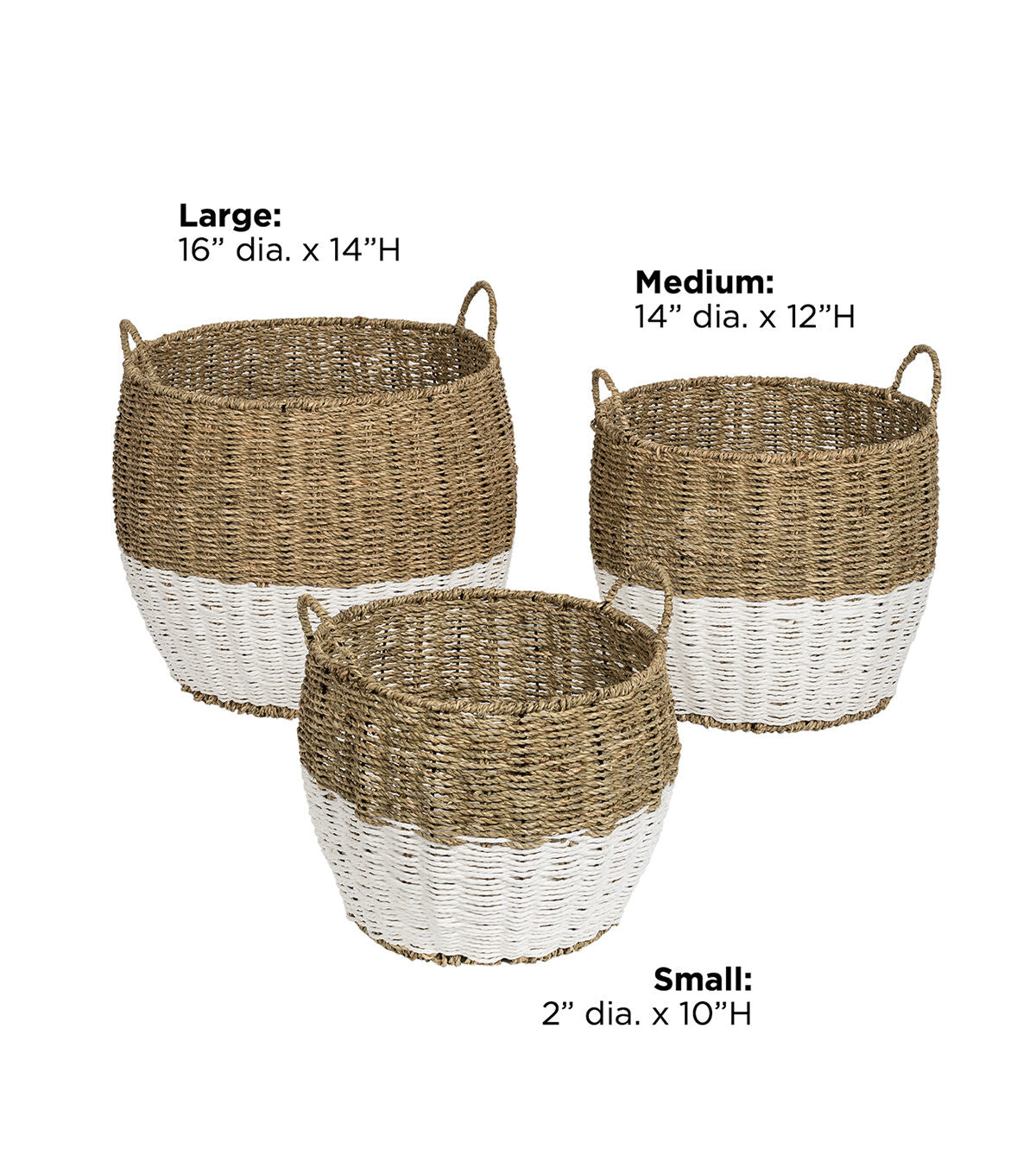 Honey Can Do 16 Seagrass Round Nesting Baskets 3ct