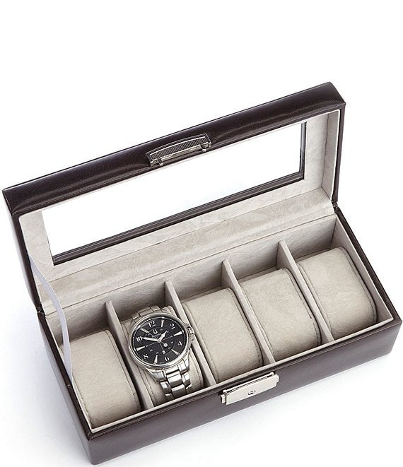 Aristo Leather Five Slot Watch Box