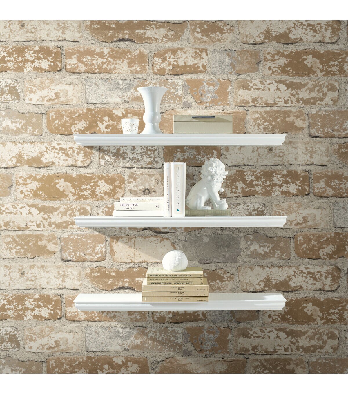 RoomMates Wallpaper Stuccoed Brown Brick