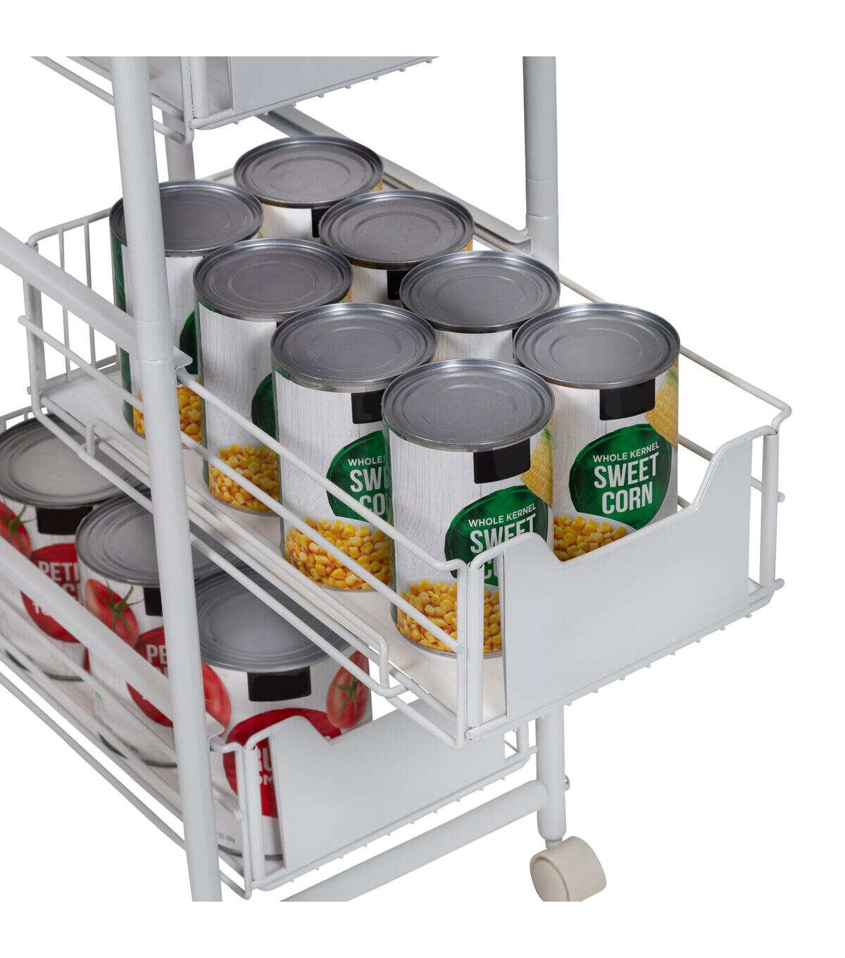 Honey Can Do 15 x 33 White 4 Drawer Slim Rolling Cart