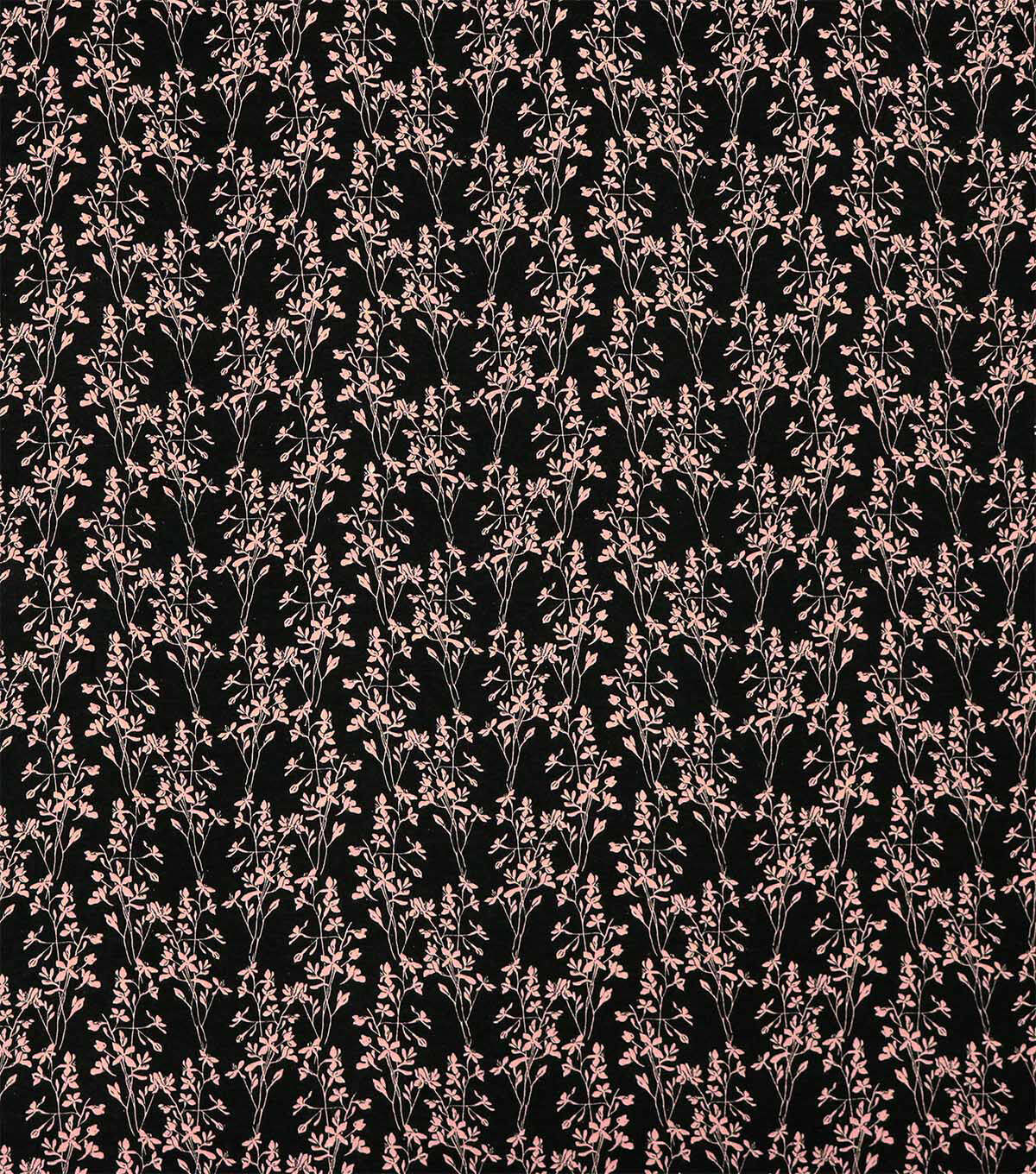 108 Black Floral Wide Flannel Fabric