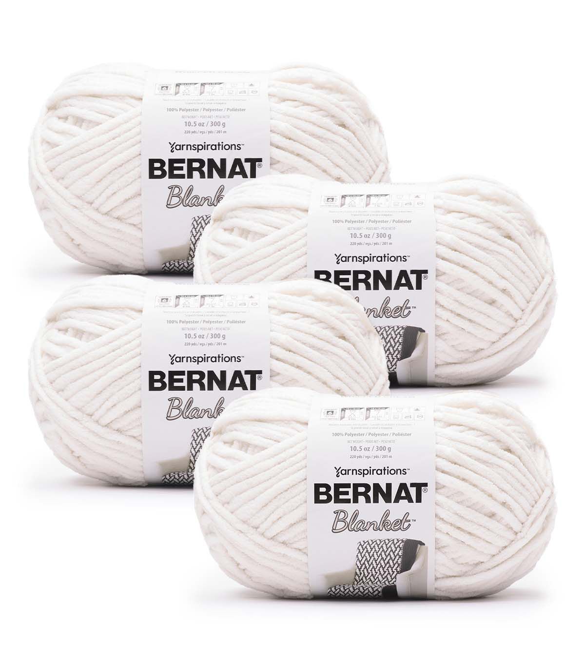 Bernat Blanket 220yds Super Bulky Polyester Yarn 4 Bundle