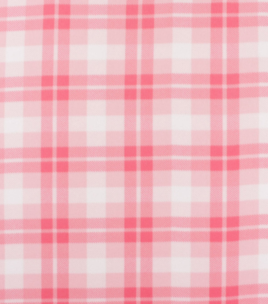 Blizzard Fleece Fabric Checker Plaid Pink