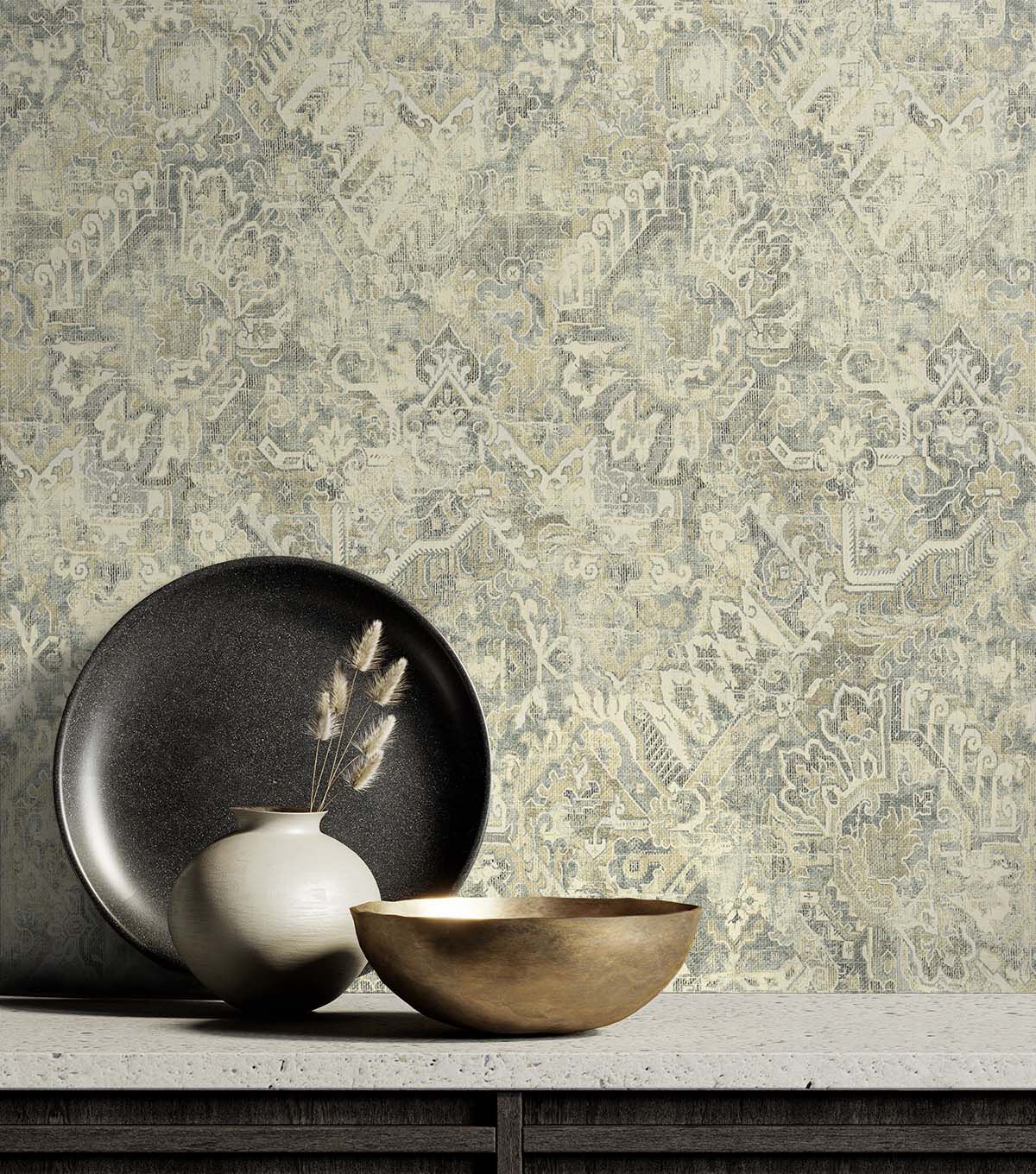 Surface Style 20.5' x 18' Charcoal Cumbrae Peel & Stick Wallpaper