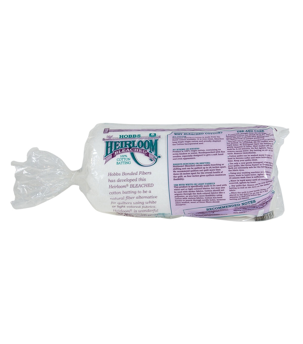 Hobbs Heirloom Bleached Cotton Batting- Queen