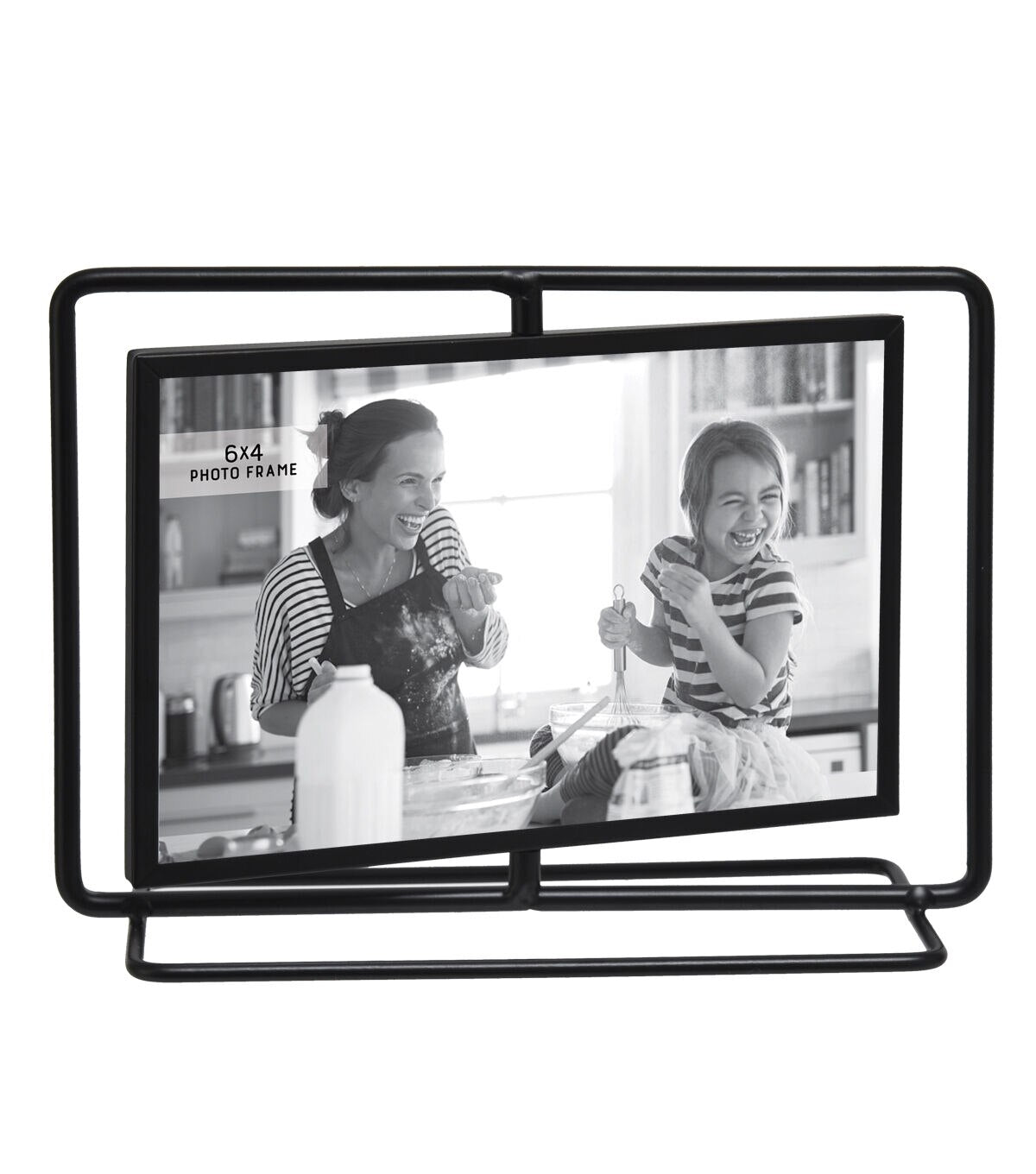 6 x 4 Black Metal Double Sided Picture Frame