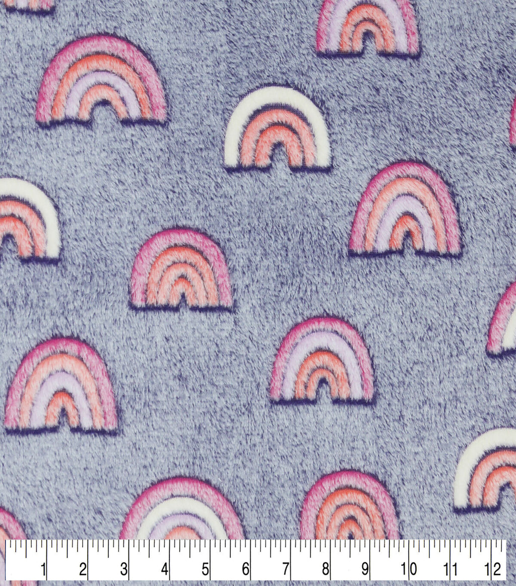 Sew Lush Rainbow Embossed Fleece Fabric