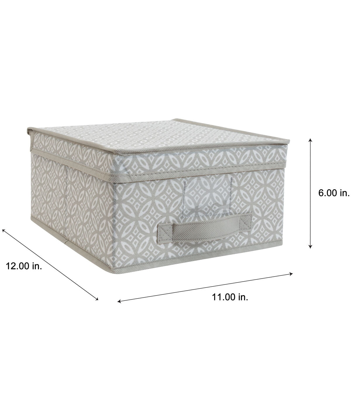 Simplify 11 x 6 Gray Boho Storage Box With Handle